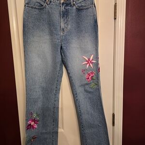 Vintage Embroidered Blue Jeans
